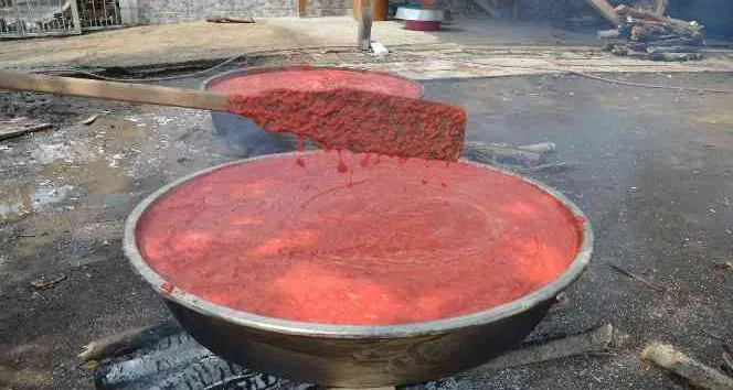 İnegöl'de salça yaparken parmaklarından oldu