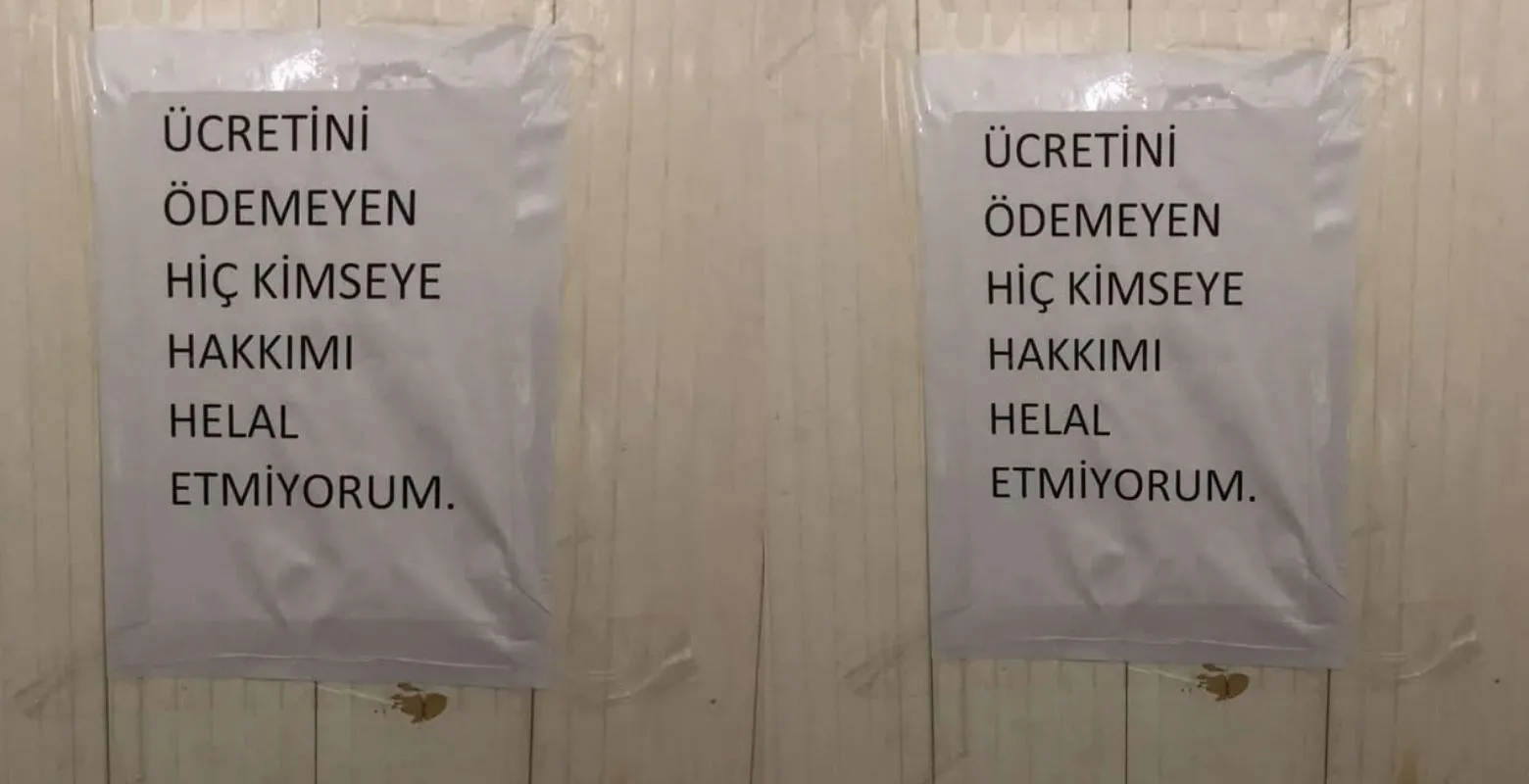 İnegöl'de cami tuvaletindeki yazıyı görenler şaşkına uğradı