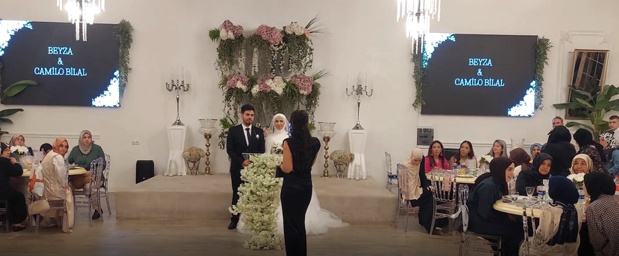Kolombiya’dan İnegöl’e uzanan aşk: Beyza ve Camilo dünyaevine girdi