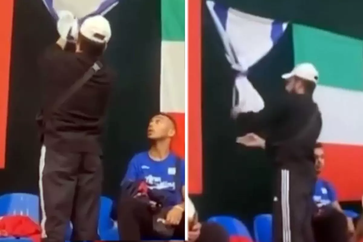 Milli sporcu İsrail bayrağına bakın ne yaptı