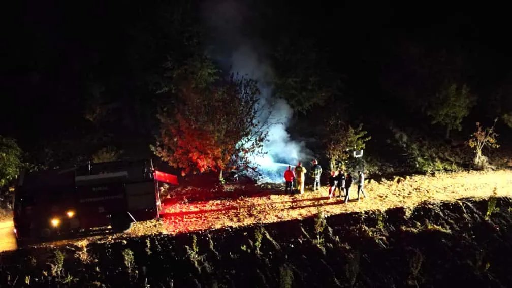 İnegöl'de gece saatlerinde korkutan yangın
