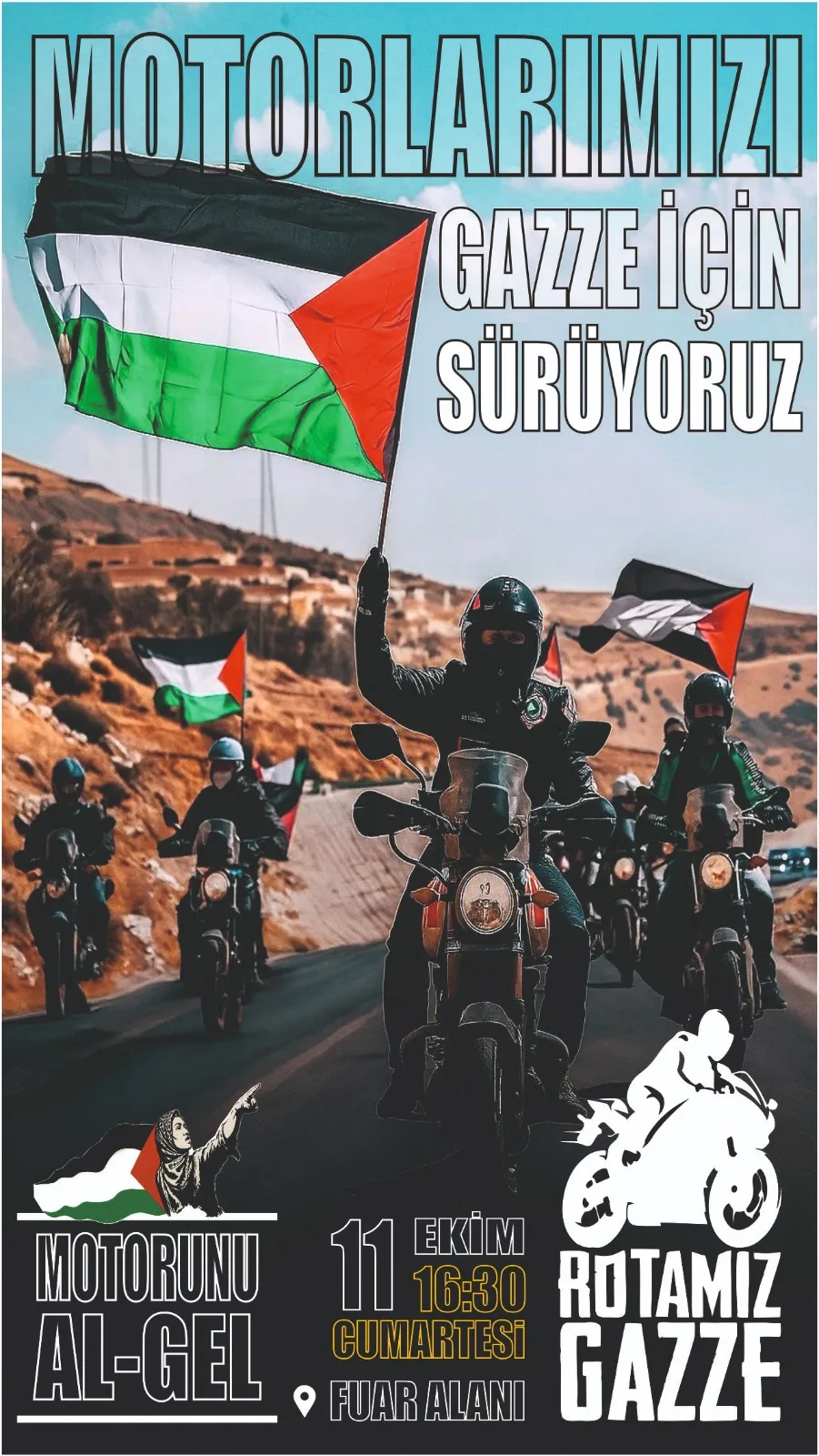 Motosikletler Gazze için İnegöl’de yola çıkacak
