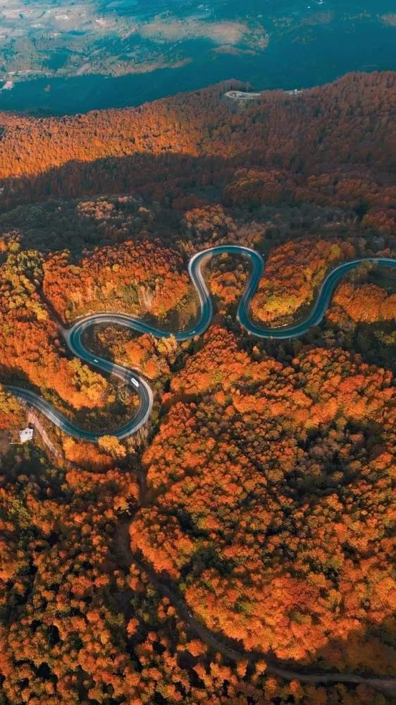 İnegöl-Domaniç yolunda sonbaharın eşsiz manzarası