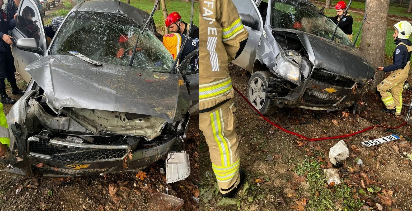 İnegöl yolunda feci kaza! Kadın sürücü ağır yaralandı