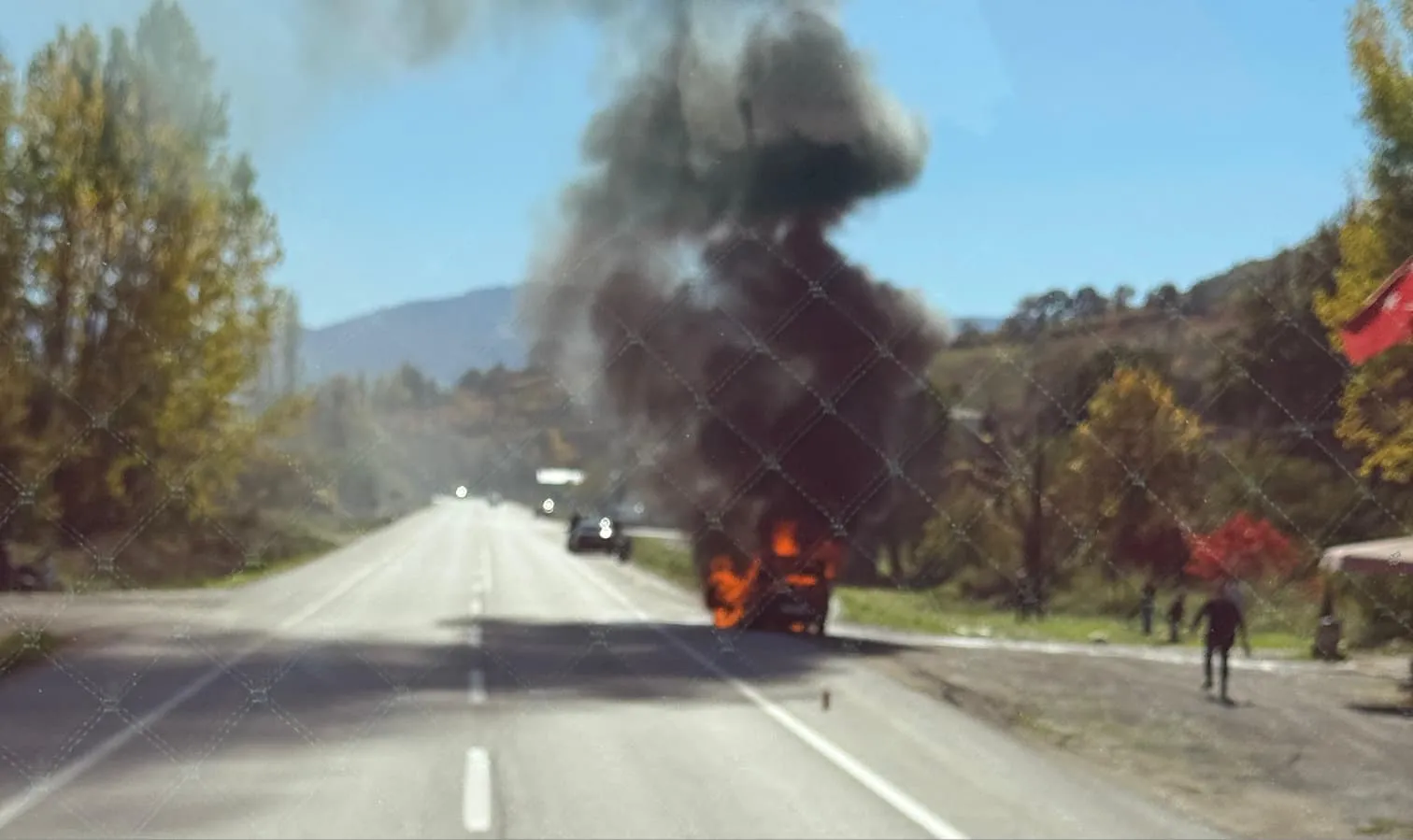 İnegöl'de seyir halinde alev topuna döndü!