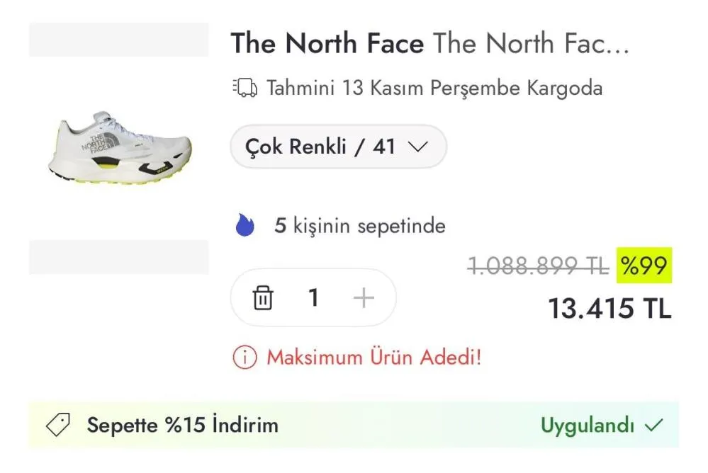 Ayakkabının fiyatını milyonluk gösterip 13 bin TL'ye düşürdüler!