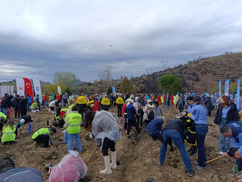 Bursa'da yeliş vatan seferberliği; Binlerce fidan toprakla buluştu