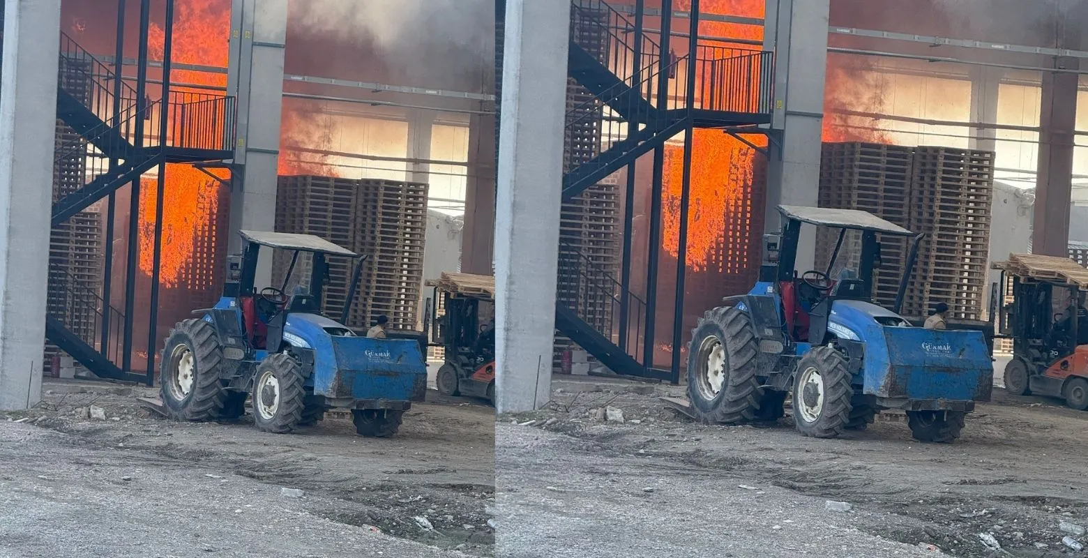 İnegöl OSB'de palet fabrikasında yangın!