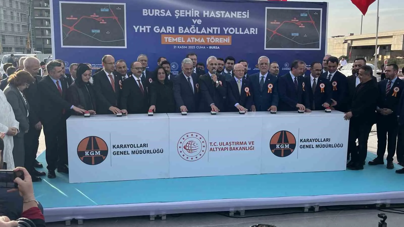 Bursa Şehir Hastanesi ve YHT Garı bağlantı yolu temeli atıldı