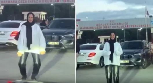 Eşinin tahliyesini beklerken yaptıkları olay oldu!