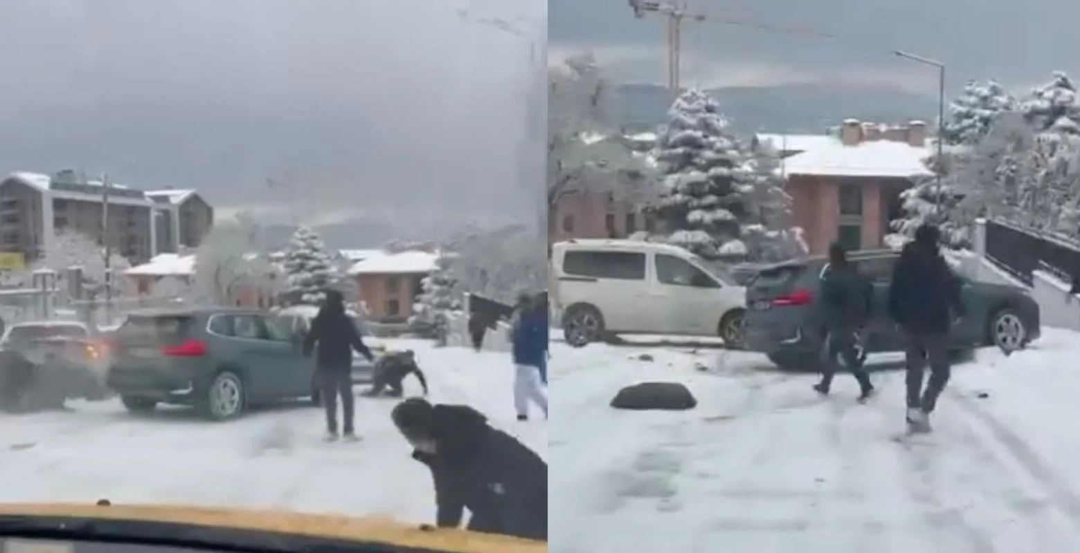 Dehşet dolu anlar! Kayan araç kalabalığın arasına daldı