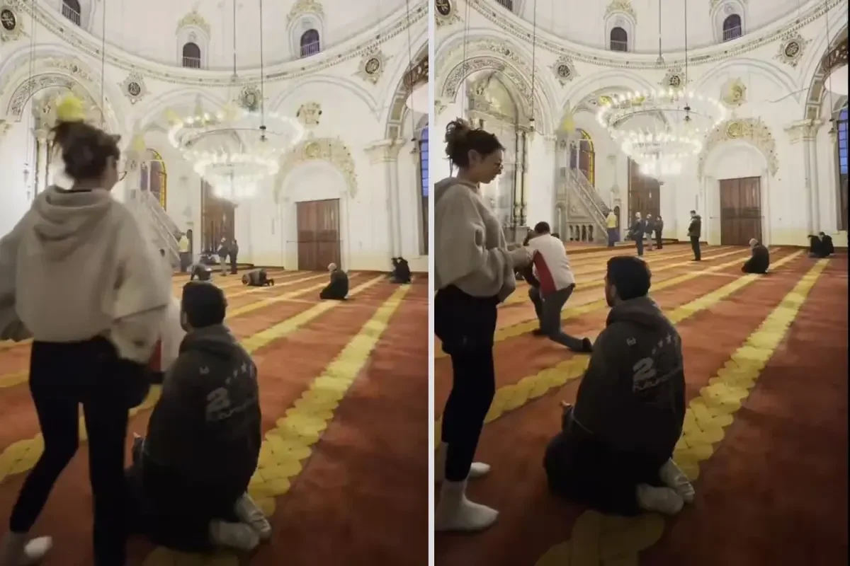 Gençlerden camide tepki çeken hareket!