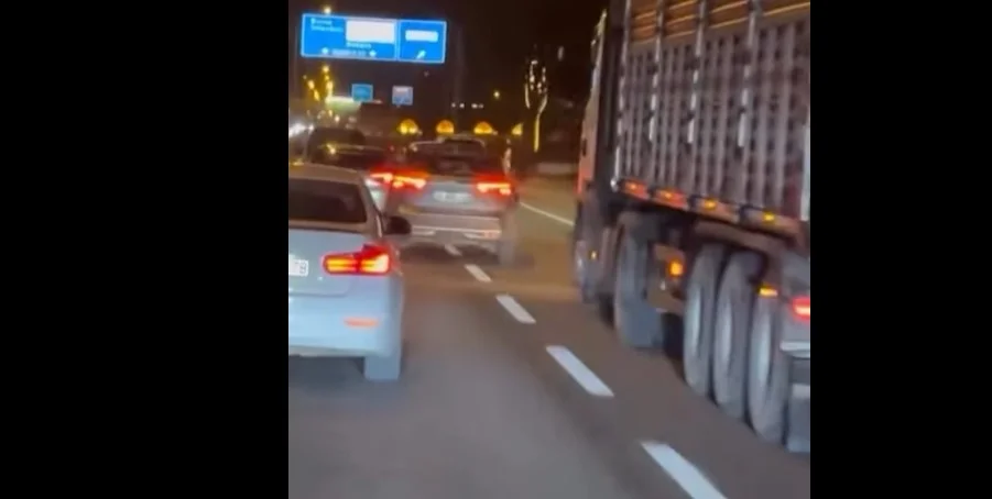 Bursa–Ankara yolunda makas atan sürücü tehlike saçtı