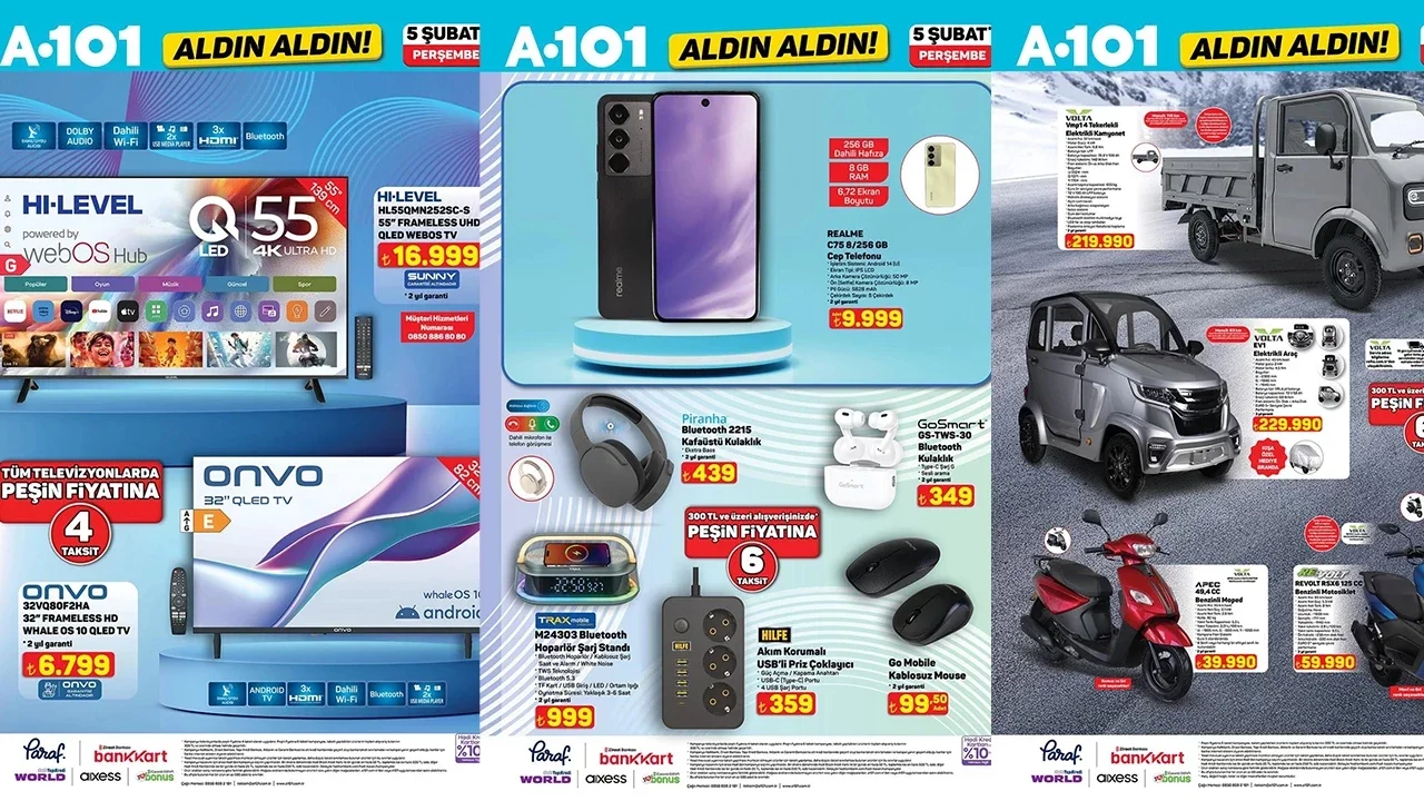 A101 5 Şubat 2026 aktüel ürünler kataloğu ve fiyatları
