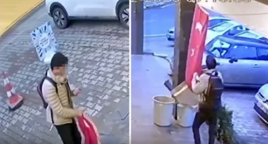 Bayrağımıza çirkin saldırı!