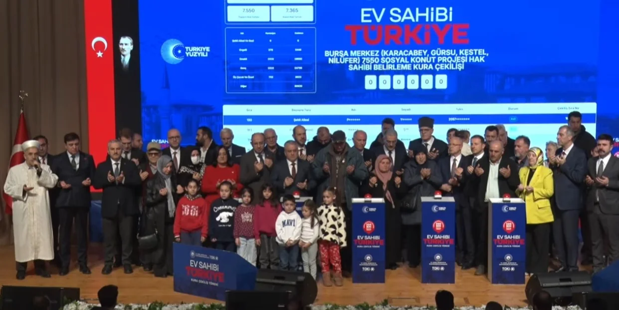 TOKİ Bursa kura çekimi başladı canlı izle