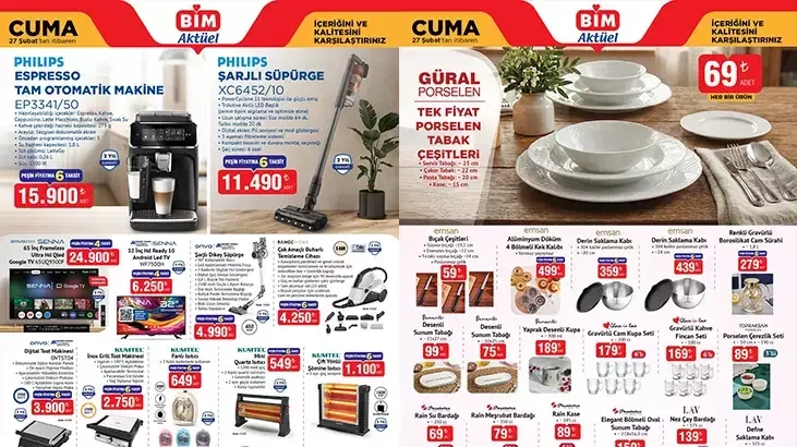 BİM 27 Şubat aktüel kataloğu: Kahve makinesi, ısıtıcı