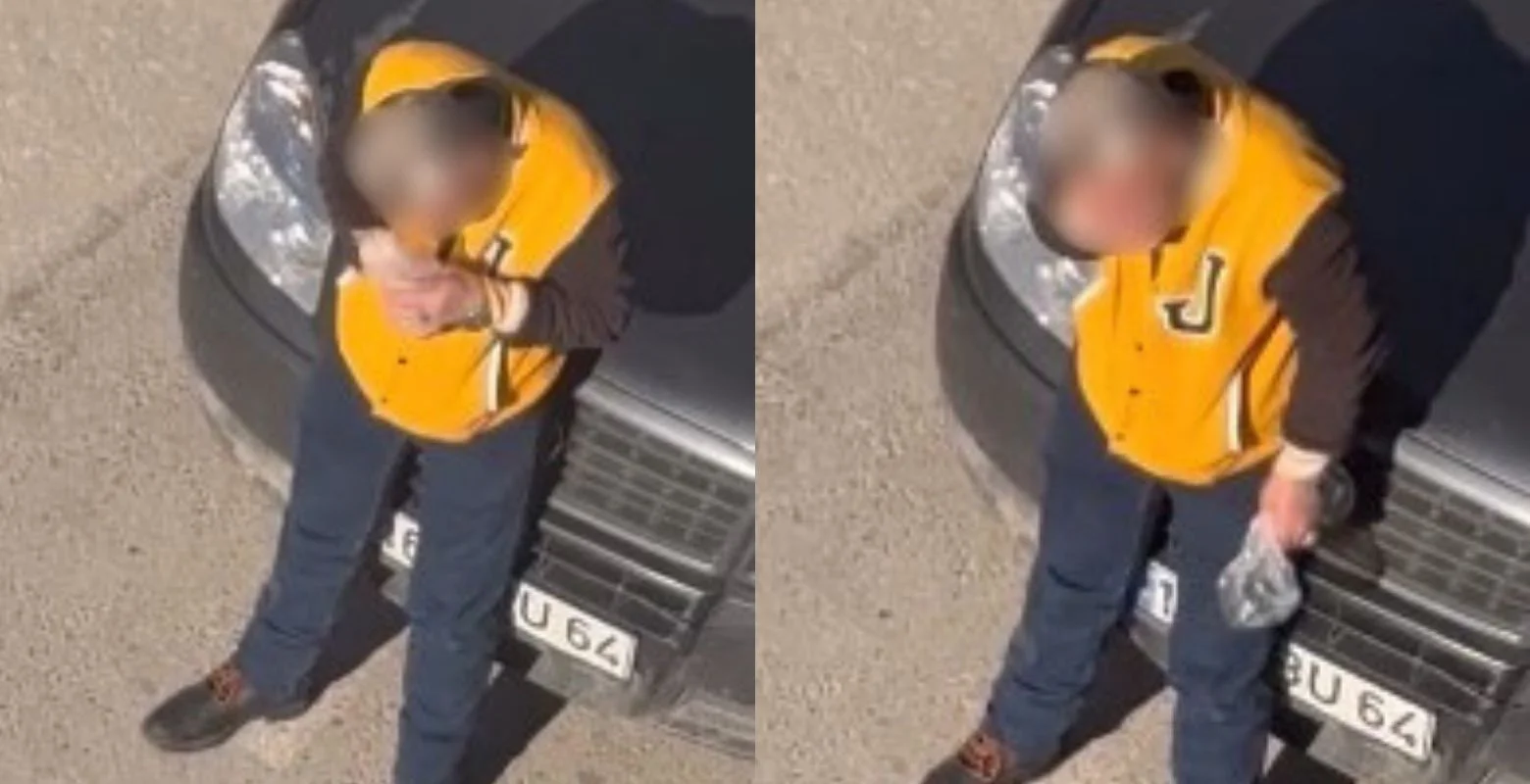 İnegöl'de güpegündüz sokak ortasında madde kullandı!