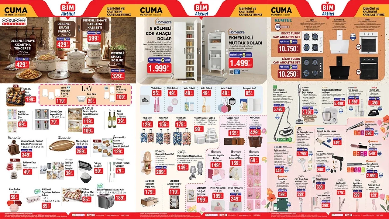 BİM 6 Mart 2026 aktüel ürünler kataloğu ve fiyat listesi