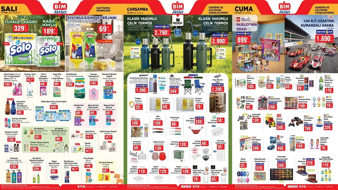 BİM 17-18-20 Mart 2026 aktüel ürün kataloğu yayımlandı