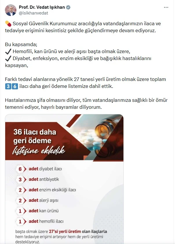 SGK geri ödeme listesine 36 yeni ilaç eklendi SGK geri ödeme listesine 36 yeni ilaç eklendi