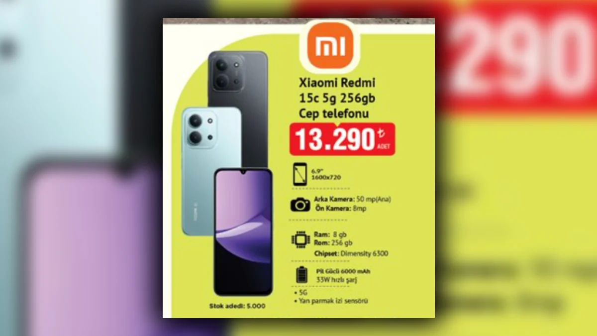 BİM, Redmi 15C 5G akıllı telefonu 27 Mart’ta satacak