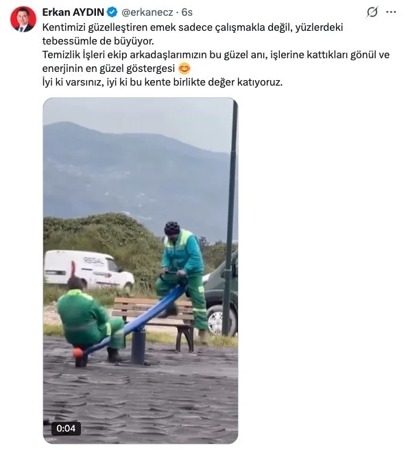 İşçilerden yüzleri güldüren görüntü