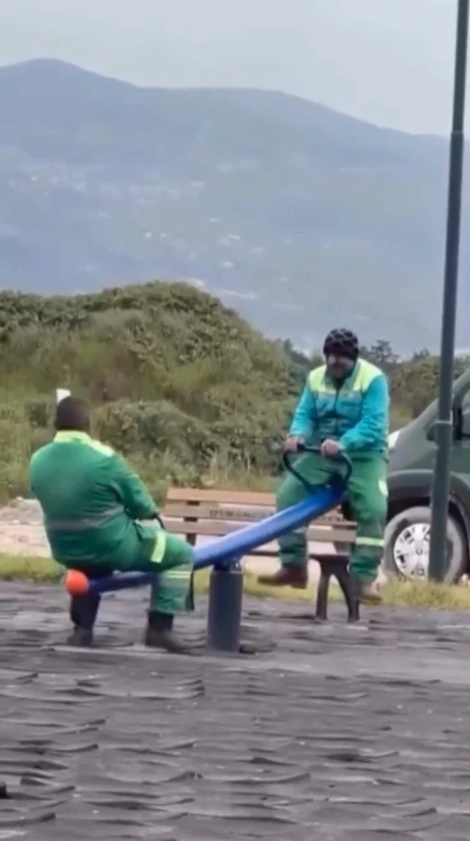 İşçilerden yüzleri güldüren görüntü