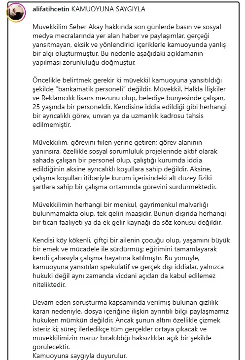 Seher Akay’ın Avukatından İlk Açıklama