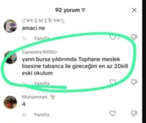 Bursa’da okul saldırısı paylaşımları yapan iki şüpheli yakalandı