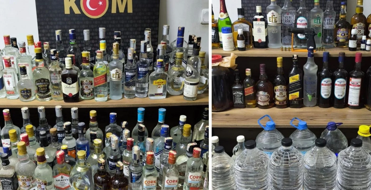 İnegöl'de yüzlerce litre kaçak alkol ele geçirildi