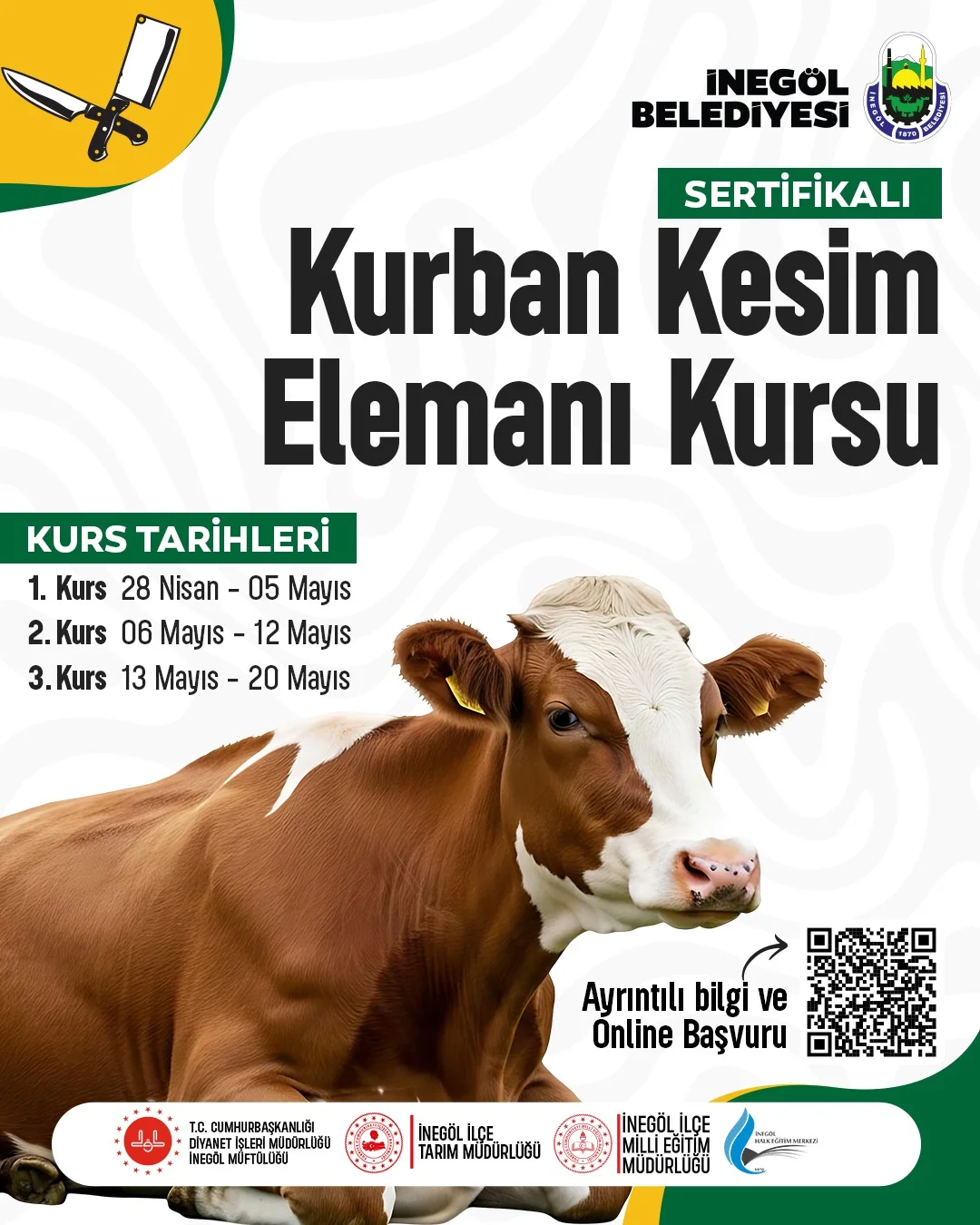 İnegöl’de sertifikalı kurban kesim kursu fırsatı