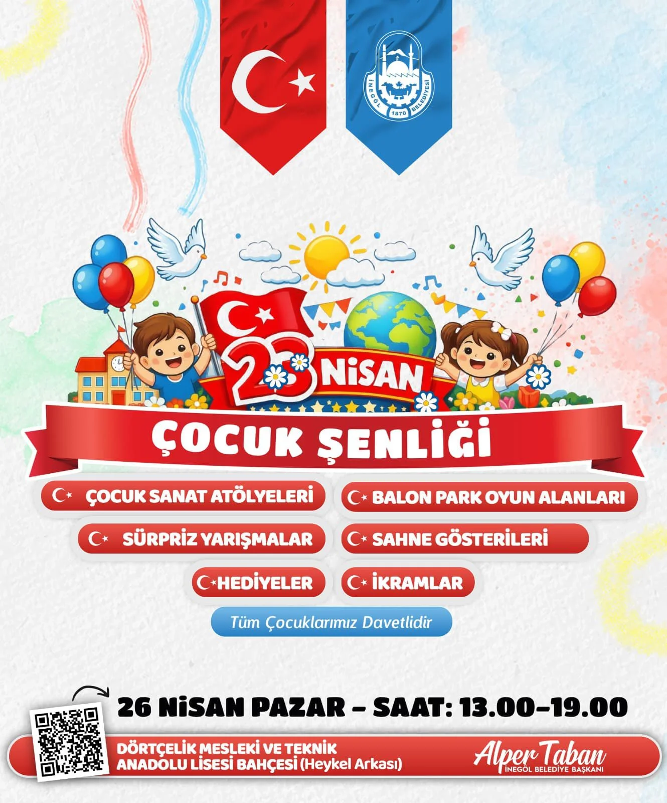 İnegöl’de 23 Nisan şenliği devam ediyor