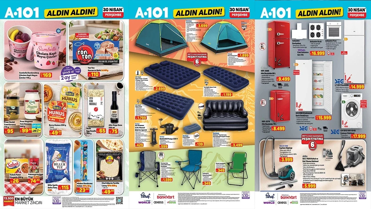 30 Nisan A101 aktüel ürünler kataloğu ve kamp ekipmanları