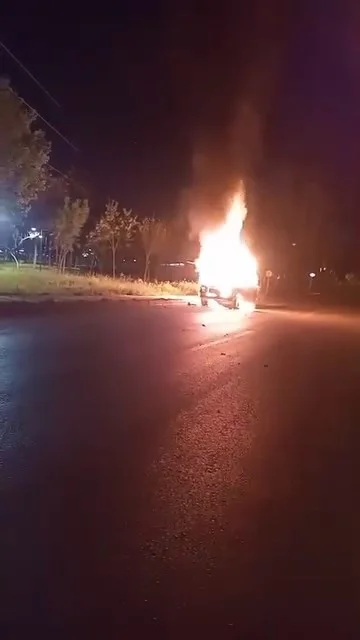 Alevler aracı sardı! Büyük facia son anda önledi