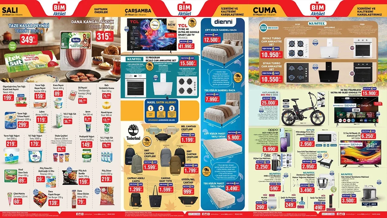 BİM 28-29 Nisan ve 1 Mayıs 2026 aktüel ürün kataloğu