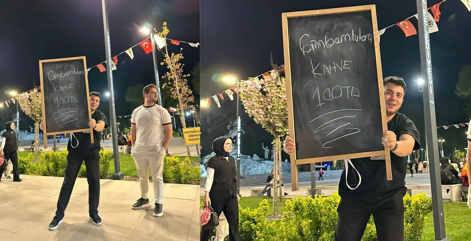 İnegöl'de derbi zaferi sonrası kahve kampanyası yaptı!