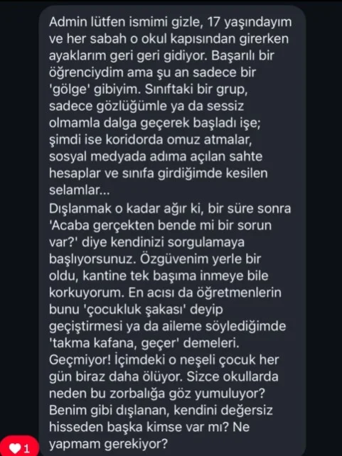 Öğrencinin itirafı okullardaki vahim durumu gözler önüne serdi