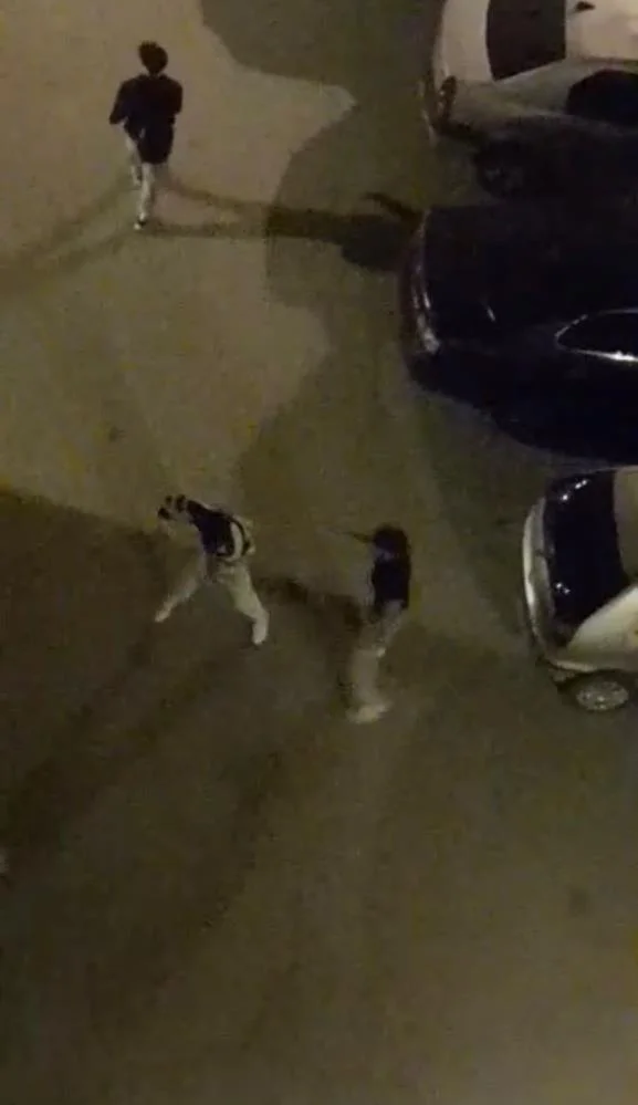 Sokak ortasında yumruklar havada uçuştu