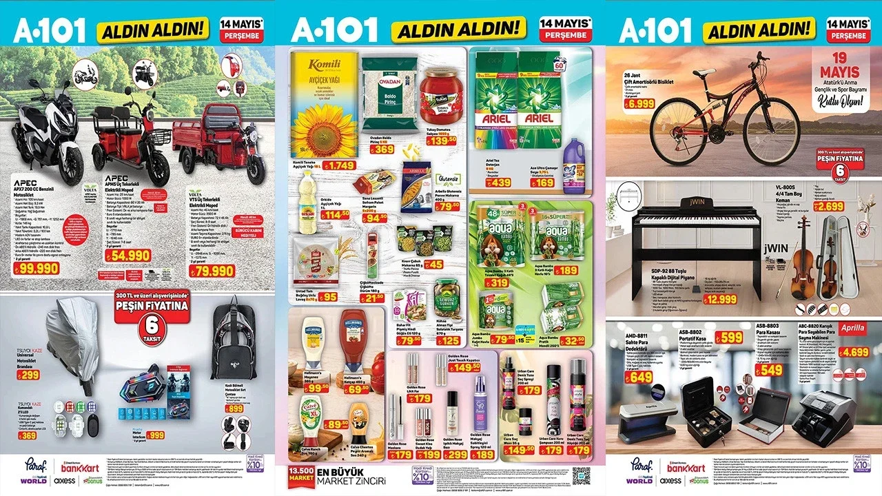 A101 14 Mayıs 2026 Aktüel Kataloğu: Basınçlı Yıkama ve Motosiklet Dikkat Çekti