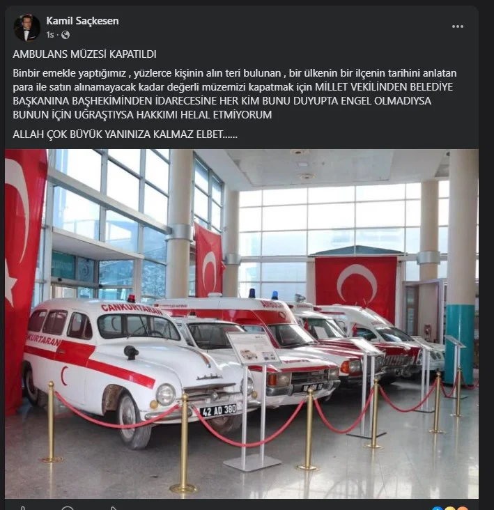 İnegöl Devlet Hastanesi'ndeki Ambulans Müzesi Kapatıldı