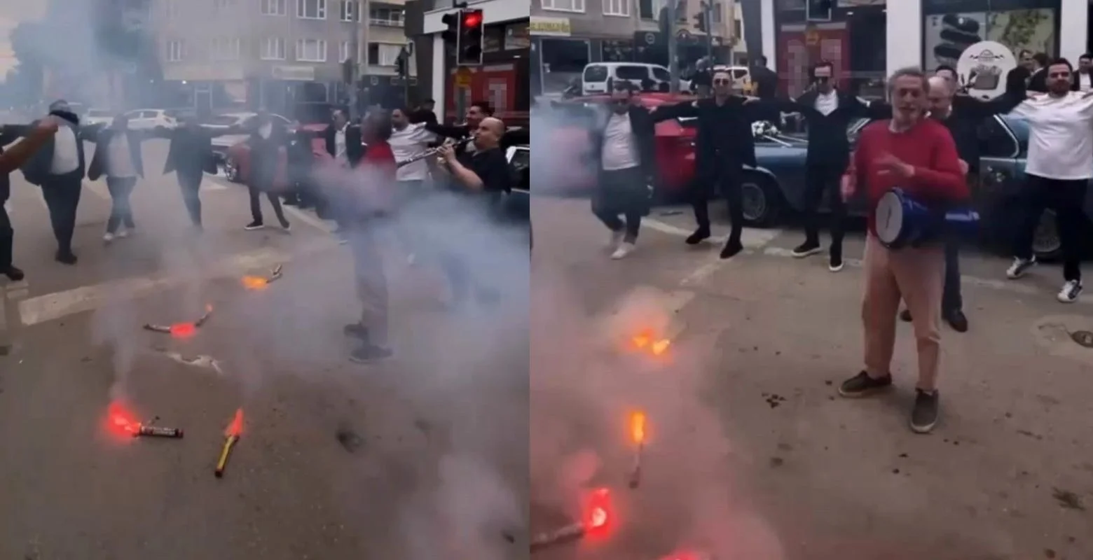 İnegöl'de düğün magandaları böyle görüntülendi