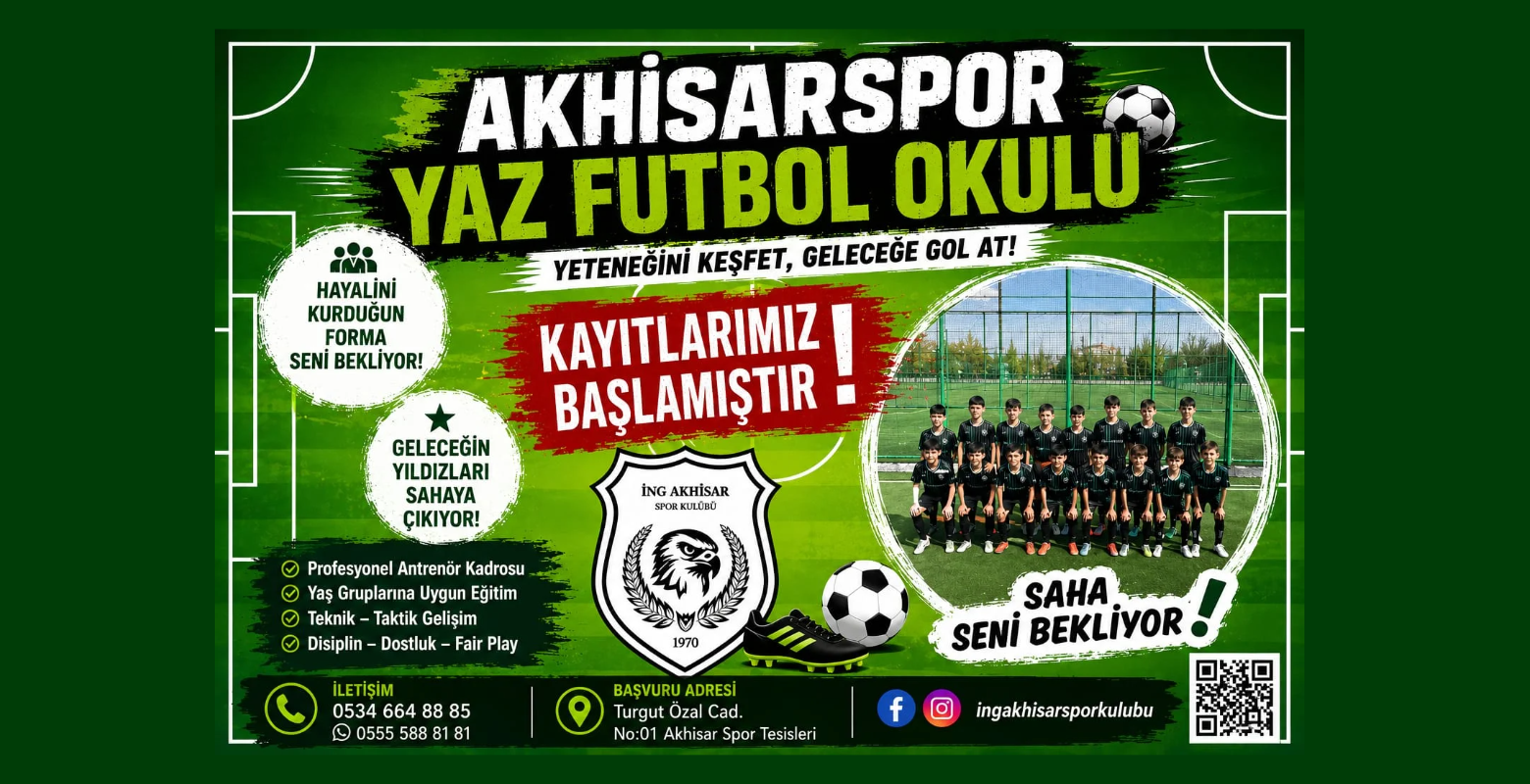 Akhisar Spor'da yaz futbol okulu kayıtları başladı