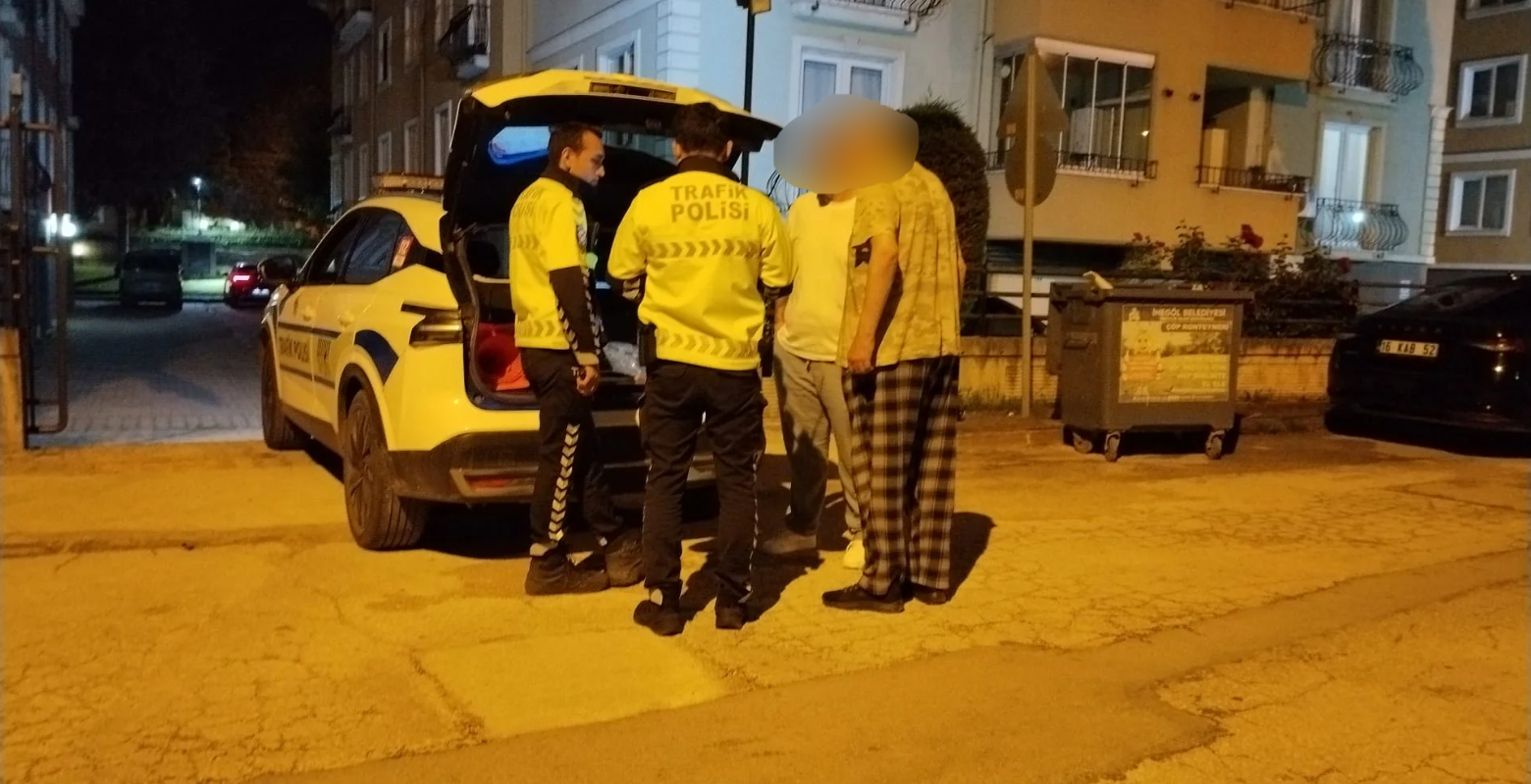 İnegöl'de park halindeki araca çarpıp kaçan alkollü sürücü yakalandı