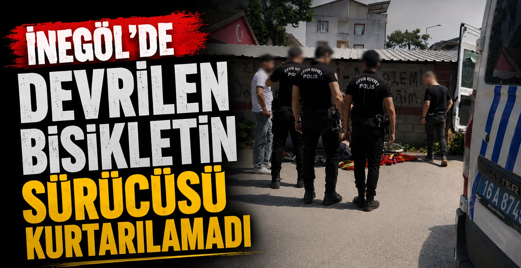 İnegöl'de devrilen bisikletin sürücüsü kurtarılamadı