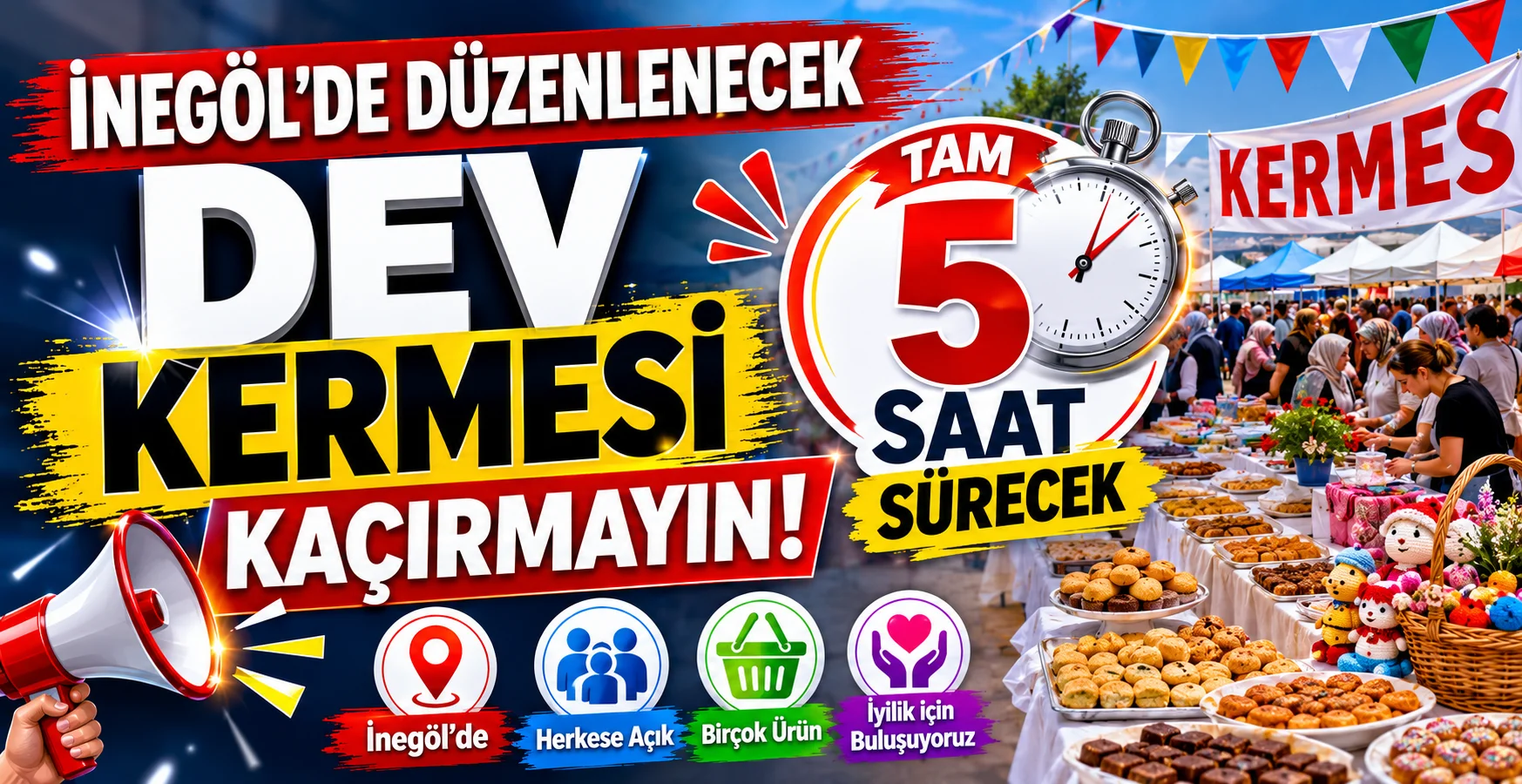 İnegöl'de düzenlenecek dev kermesi kaçırmayın! Tam 5 saat sürecek