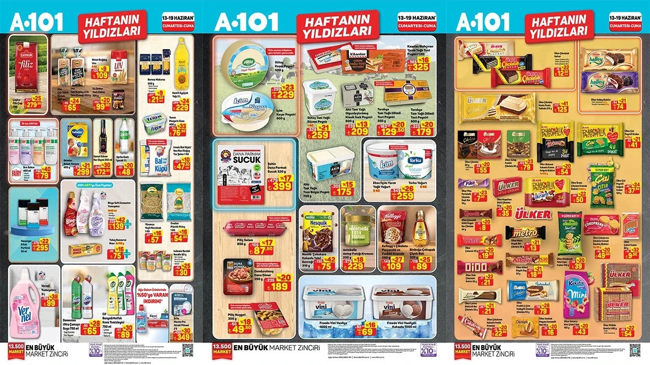 A101 13-19 Haziran 2026 haftanın yıldızları ve indirimli ürün listesi
