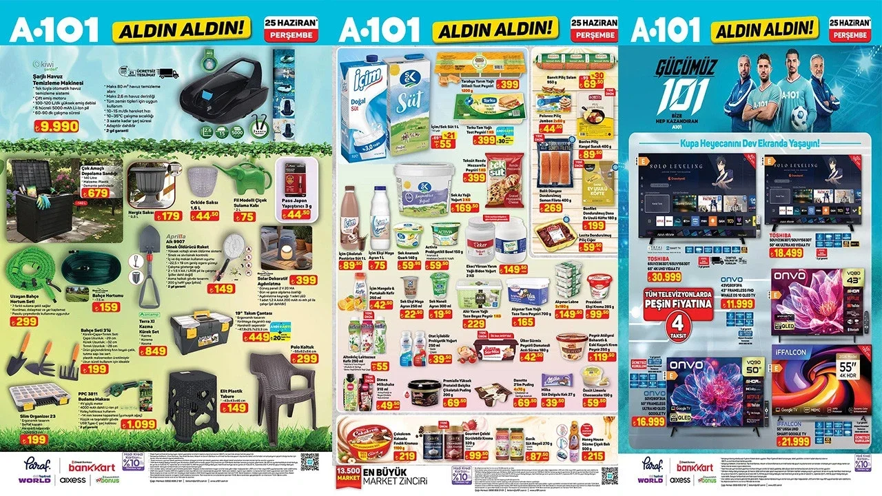 A101 25 Haziran 2026 aktüel kataloğu: klima, TV ve motosiklet fırsatları