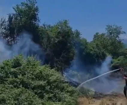İnegöl'de orman yangını! İlk müdahaleyi BUSKİ ekipleri yaptı