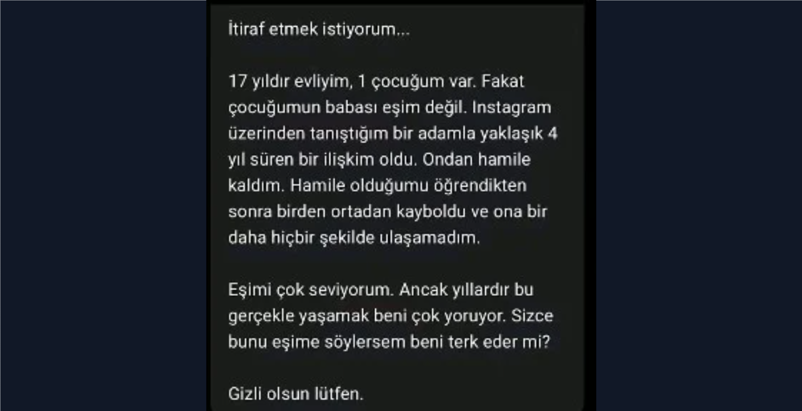 "Çocuğumun babası eşim değil" itirafı sosyal medyayı salladı
